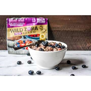 Wild Zora Paleo Freeze Dried Meals for Backpacking & Camping - Healthy Gluten Free & Grain Free Camping Meals/Backpacking Food + No Added Sugar - Great for Travel (Cliffside Coconut Berry 2-Pack)