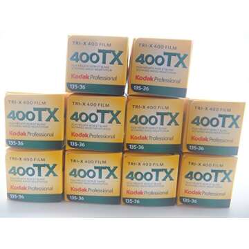 Kodak Tri-x400 135-36 36mm Black and White Film - 10 Pack