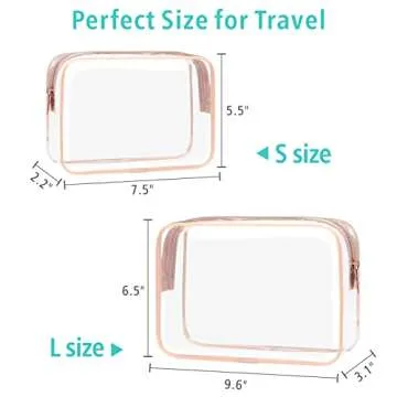 F-color TSA Approved Clear Toiletry Bags for Travel