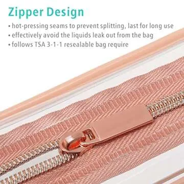 F-color TSA Approved Clear Toiletry Bags for Travel