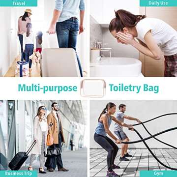 F-color TSA Approved Clear Toiletry Bags for Travel