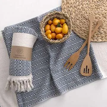 Natural U Turkish Hand Towel Set for Bathroom and Kitchen