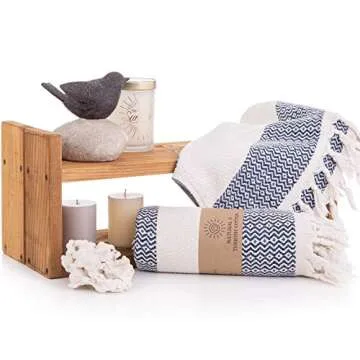 Natural U Turkish Hand Towel Set for Bathroom and Kitchen