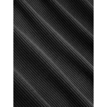 CIDER Women's Summer Dresses 2024 - Solid Square Neck Ruched Sleeveless Midi Dress: Black, M