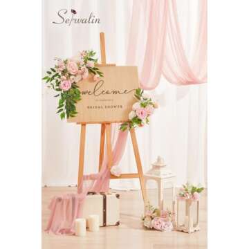 Serwalin Artificial Flowers Pink Wedding Flowers Silk Flowers with Stems Fake Cake Flowers for Wedding Bouquets Centerpieces Spring Decor Baby Shower Decoration