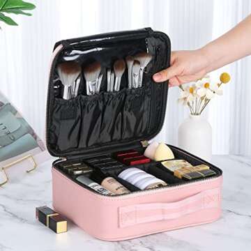 HENCETO Travel Makeup Case - Portable & Stylish Organizer