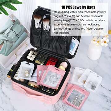 HENCETO Travel Makeup Case - Portable & Stylish Organizer
