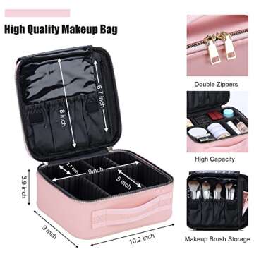 HENCETO Travel Makeup Case - Portable & Stylish Organizer