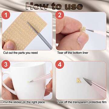 ANCIRS 24 Pack Resin Mini Letter Stickers for Nail Art, Glittering Epoxy Alphabet Number Stickers, Self Adhesive Scrapbook Stickers for DIY Craft- Gold & Silver