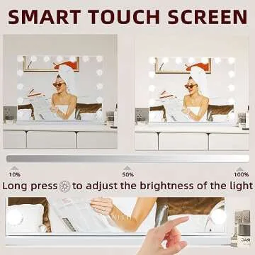 VANITII Vanity Hollywood Mirror with Lights Speaker USB Charging Lighted Makeup Mirror with Bulbs 3 Lighting Modes and Desktop Light up Mirror for Bedroom Dressing Room