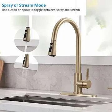 Premium Gold Kitchen Faucet with Soap Dispenser for All Use