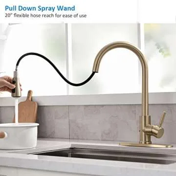 Premium Gold Kitchen Faucet with Soap Dispenser for All Use