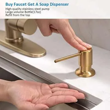 Premium Gold Kitchen Faucet with Soap Dispenser for All Use