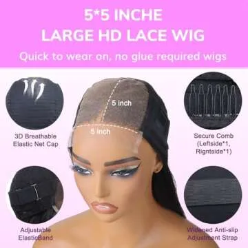 IDN Beauty HD Lace Closure Wig 24 Inch Soft Glueless Wig