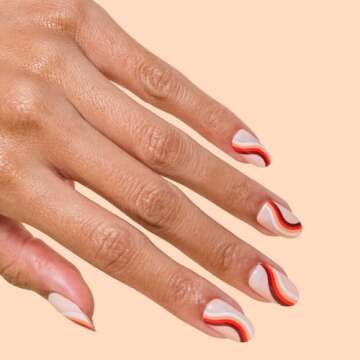 Chillhouse Chill Tips Signatures Press On Nails Kit, Discoteca - 24 Nail Shapes & Sizes, Dual-Sided Buffer & File, Cuticle Stick & Glue - Long-Lasting Nail Art Manicures