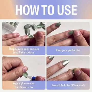 Chillhouse Chill Tips Signatures Press On Nails Kit, Discoteca - 24 Nail Shapes & Sizes, Dual-Sided Buffer & File, Cuticle Stick & Glue - Long-Lasting Nail Art Manicures