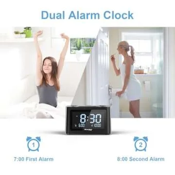 REACHER Sleep Sound Machine with Dual Alarm & USB Charger