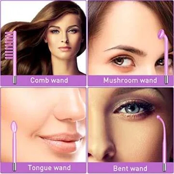 YourMate PhotoTherapy Device High Frequency Facial Wand Machine with Argon Tubes for Face Chin Neck Hair, Facial Skin Wand Machine with 4 Different Tubes