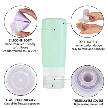 sincewo Travel Bottles Leakproof 3oz Travel Size Containers