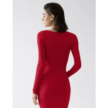 PUMIEY Long Sleeve Dress Soft Lounge Maxi for Women