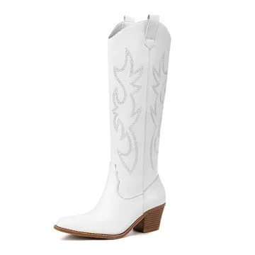 Stylish Athlefit Cowboy Boots for Women in White - The Perfect Blend of Comfort and Fashion