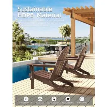 Durable Folding Adirondack Chair - Easy to Store & Weather Resistant