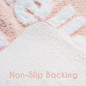 Hello Gorgeous Bath Mat Peach Soft Non-Slip Washable Bathroom Rug
