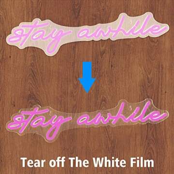 Pink Stay Awhile Neon Signs - IMEGINA Dimmable LED Bar Neon Sign for Wall Decor 19.7x5 Inch, USB Powered Cool Neon Light for Bedroom Home Room Pub Party, Birthday Christmas Gift