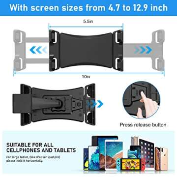 Jubor 360° Tablet Tripod Mount for Phones and iPads