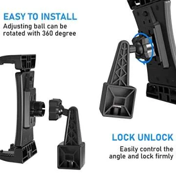 Jubor 360° Tablet Tripod Mount for Phones and iPads