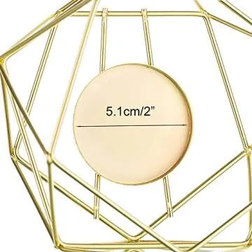 Geometric Tealight Candle Holders Gold - Votive Candle Stand Accents for Tea Light Decorative for Home Table Shelf Mantel Modern Geo Decoration Christmas Wedding Reception Décor, Gold, 6pcs
