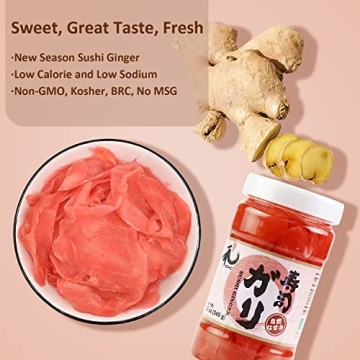 YUHO Natural Sushi Ginger, Sweet & Spicy 12 oz Jars