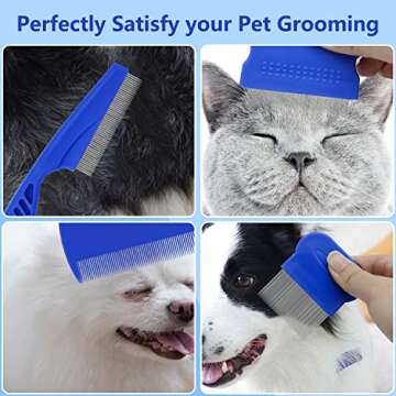 FUYIHGL 4-in-1 Dog & Cat Comb Set for Easy Grooming