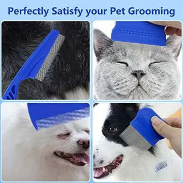 FUYIHGL 4-in-1 Dog & Cat Comb Set for Easy Grooming