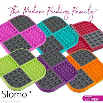 LickiMat Slomo, Dog Slow Feeders Lick Mat, Boredom Anxiety Reducer; Perfect for Food, Treats, Yogurt, or Peanut Butter. Fun Alternative to a Slow Feed Dog Bowl, Orange