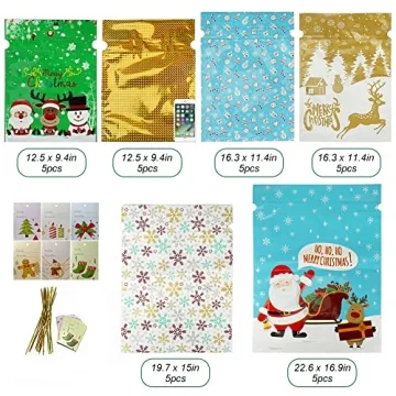 HRX Holiday Drawstring Gift Bags - 30 Christmas Pouches