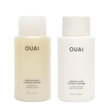 OUAI Medium Shampoo & Conditioner Set - Sulfate-Free for Hydrated, Shiny Hair