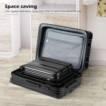 COOLIFE Luggage Expandable Suitcase PC+ABS 3 Piece Set with TSA Lock Spinner Carry on 20in24in28in (Wine red, 3 piece set)