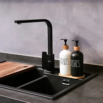 Elegant MOMEEMO Glass Soap Dispenser Set for Kitchen Decor