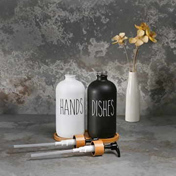Elegant MOMEEMO Glass Soap Dispenser Set for Kitchen Decor
