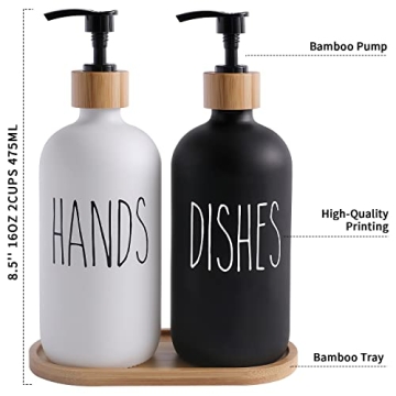 Elegant MOMEEMO Glass Soap Dispenser Set for Kitchen Decor