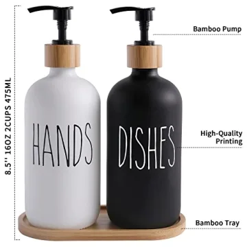 Elegant MOMEEMO Glass Soap Dispenser Set for Kitchen Decor