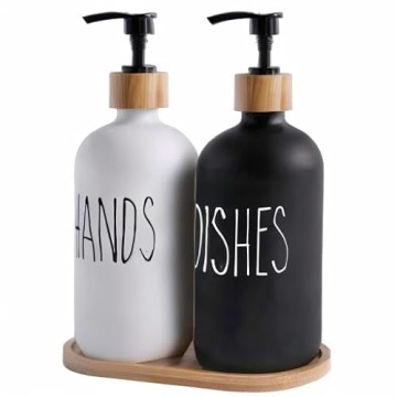 Elegant MOMEEMO Glass Soap Dispenser Set for Kitchen Decor