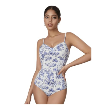Stylish WDIRARA Plant Print Spaghetti Strap Bodysuit