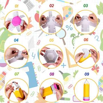 Whaline 20Pcs Back to School Pencil Treat Boxes with Apple Shape Tags and Rope Pencil Candy Boxes Thanks Teacher Gift Bags Paper Gift Container for Birthday Party Graduation Back to School Party Decor