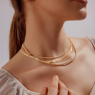 HERIER Gold Layered Necklace Set for Women - Elegant and Versatile
