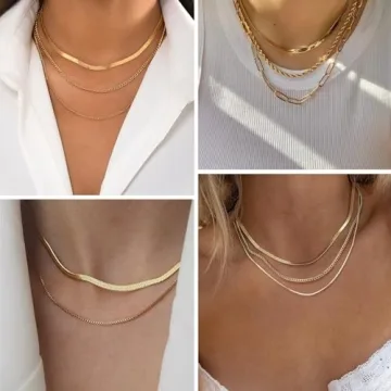 HERIER Gold Layered Necklace Set for Women - Elegant and Versatile