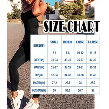 KIWI RATA Womens Backless Jumpsuit for Workouts and Casual Wear