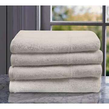 Urban Villa Kitchen Towels Dual Purpose Terry Kitchen Towels White Color Set of 4 Dish Towel for Kitchen 100% Cotton Size 17X27 Inches Highly Absorbent Kitchen Towels with Hanging Loop Kitchen Towels