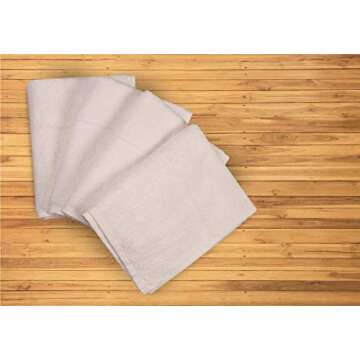 Urban Villa Kitchen Towels Dual Purpose Terry Kitchen Towels White Color Set of 4 Dish Towel for Kitchen 100% Cotton Size 17X27 Inches Highly Absorbent Kitchen Towels with Hanging Loop Kitchen Towels